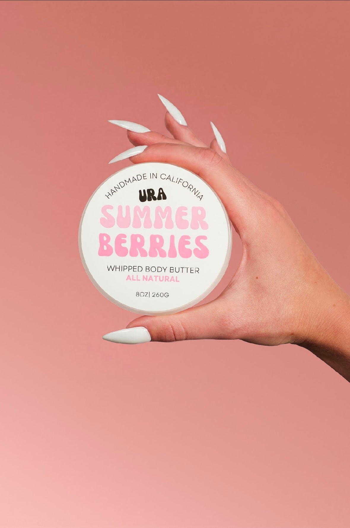 Berries Whipped Body Butter by URA in premium skincare packaging