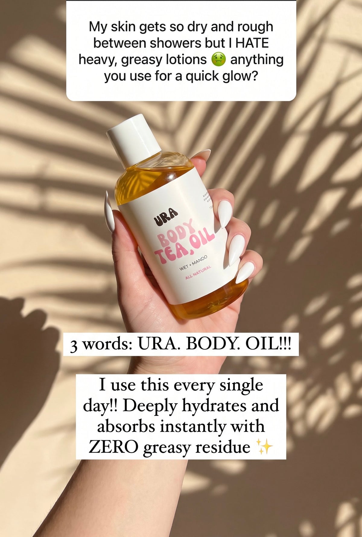 Body Tea Oil  Nourishing Moisturizing Body Oil for Women